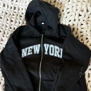 New York black zip up